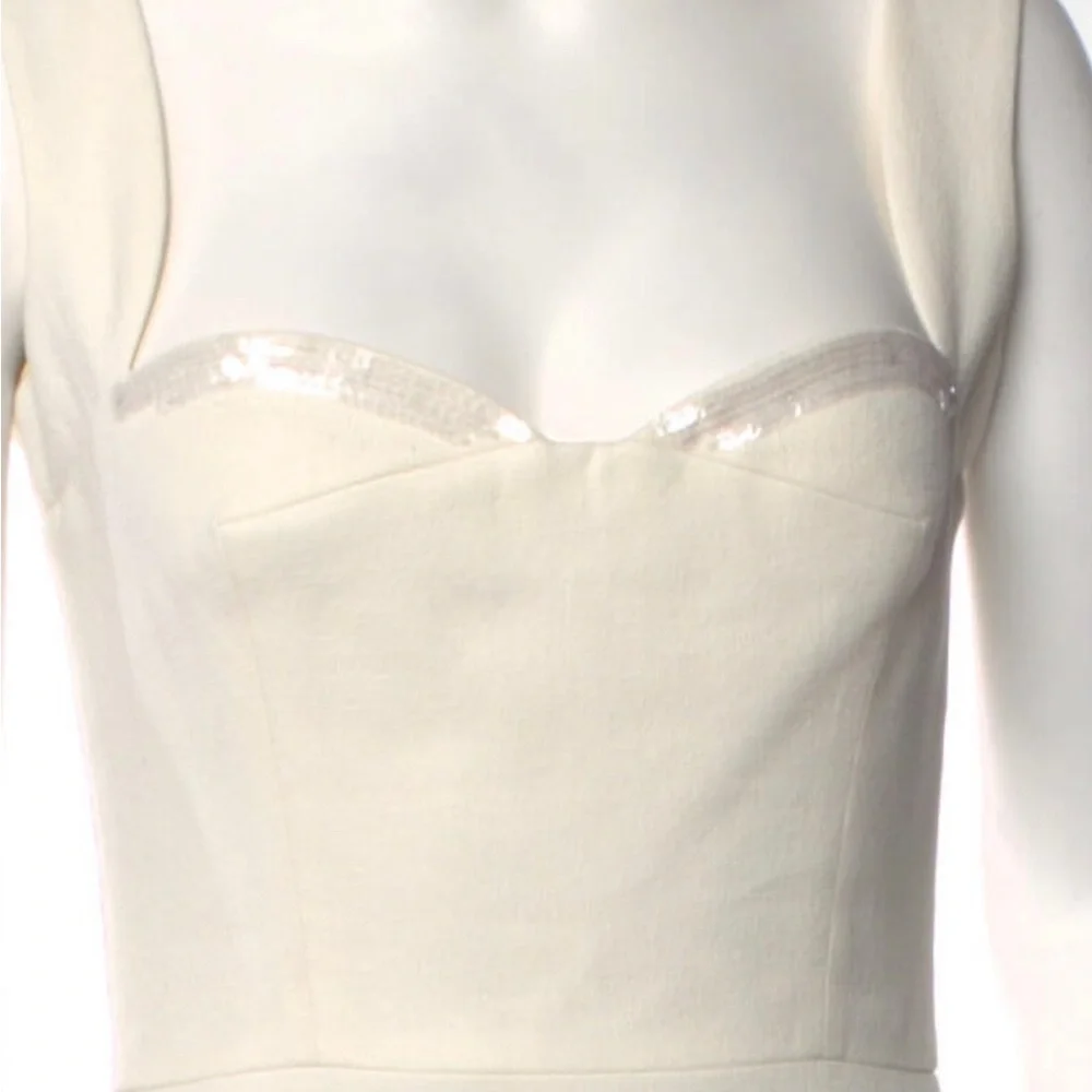 Victoria Beckham beautiful dress US6 with sparkly details. Cream linen like. - Picture 3 of 4